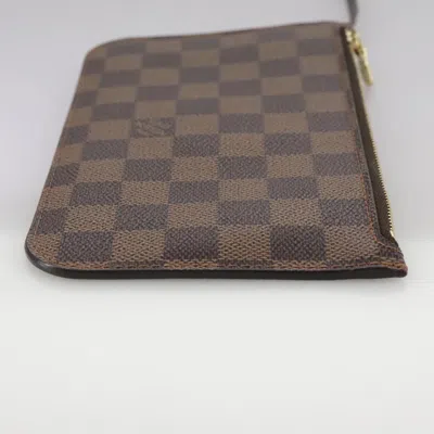 Pre-owned Louis Vuitton Neverfull Pouch Brown Canvas Clutch Bag ()