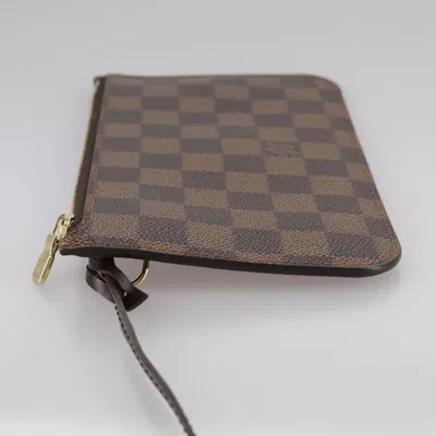 Pre-owned Louis Vuitton Neverfull Pouch Brown Canvas Clutch Bag ()