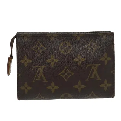 Pre-owned Louis Vuitton Poche Toilette 15 Brown Canvas Clutch Bag ()
