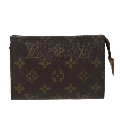 Pre-owned Louis Vuitton Poche Toilette 15 Brown Canvas Clutch Bag ()