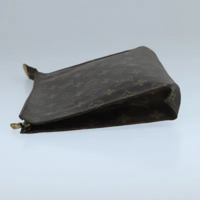 Pre-owned Louis Vuitton Poche Toilette Brown Canvas Clutch Bag ()