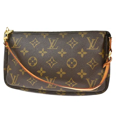 Pre-owned Louis Vuitton Pochette Accessoires Brown Canvas Clutch Bag ()