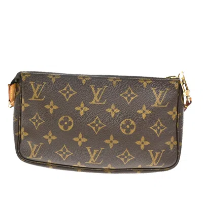 Pre-owned Louis Vuitton Pochette Accessoires Brown Canvas Clutch Bag ()