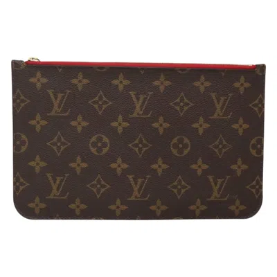 Pre-owned Louis Vuitton Pochette Neverfull Brown Canvas Clutch Bag ()