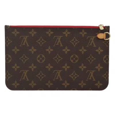 Pre-owned Louis Vuitton Pochette Neverfull Brown Canvas Clutch Bag ()