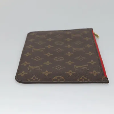 Pre-owned Louis Vuitton Pochette Neverfull Brown Canvas Clutch Bag ()
