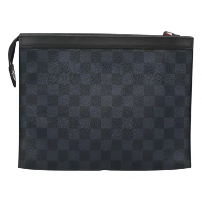 Pre-owned Louis Vuitton Pochette Voyage Black Canvas Clutch Bag ()