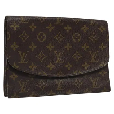 Pre-owned Louis Vuitton Rabat Brown Canvas Clutch Bag ()