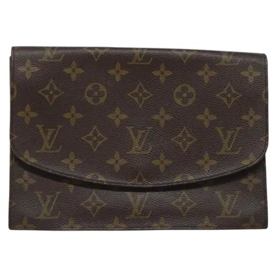 Pre-owned Louis Vuitton Rabat Brown Canvas Clutch Bag ()