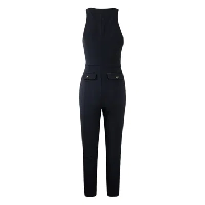 Elisabetta Franchi Zip-front Halterneck Jumpsuit In Black