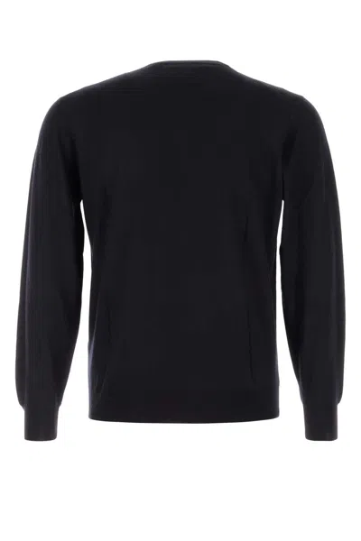 Fedeli Midnight Blue Wool Sweater In Black