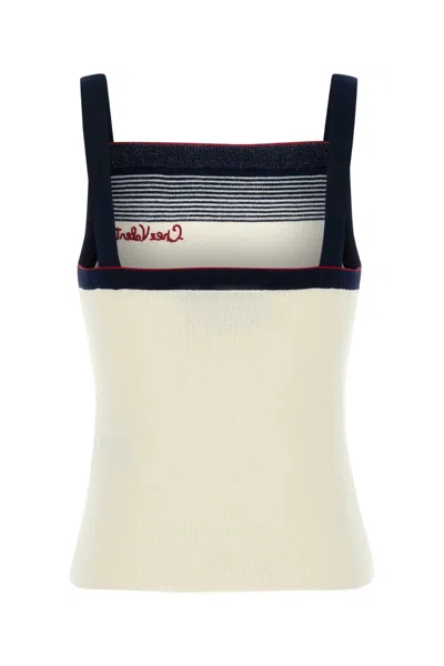 Valentino Garavani Top With Chez  Garavani Embroidery In In Neutral