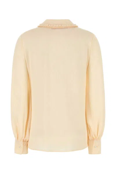 Valentino Garavani Cream Silk Shirt In Yellow