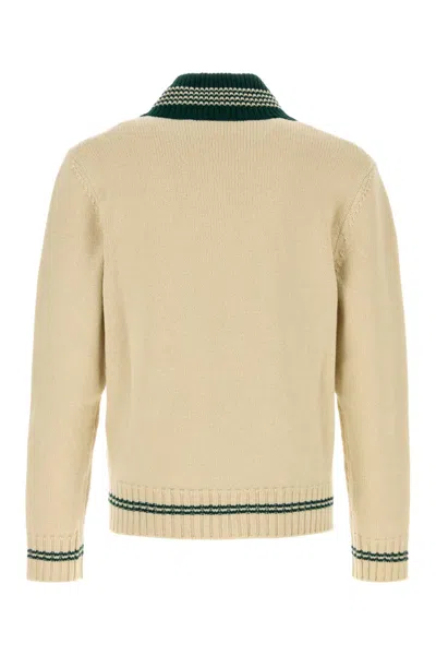 Valentino Butter-coloured Sweater With Le Chien De La Maison Embroidery In Brown