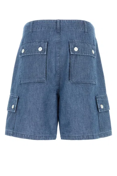 Givenchy Denim Cargo Shorts In Blue