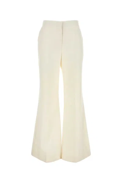 Givenchy Flared Wool Trousers Featuring Belt Loops In White