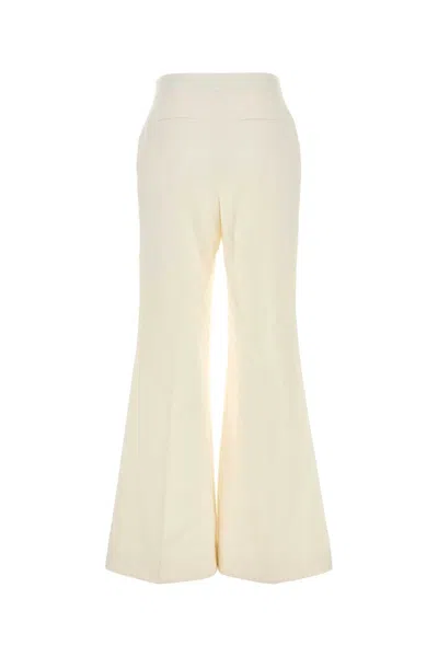 Givenchy Flared Wool Trousers Featuring Belt Loops In White