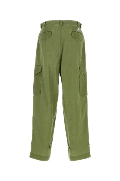 Kenzo Cotton Cargo Pant With Back And Side Pockets In Green