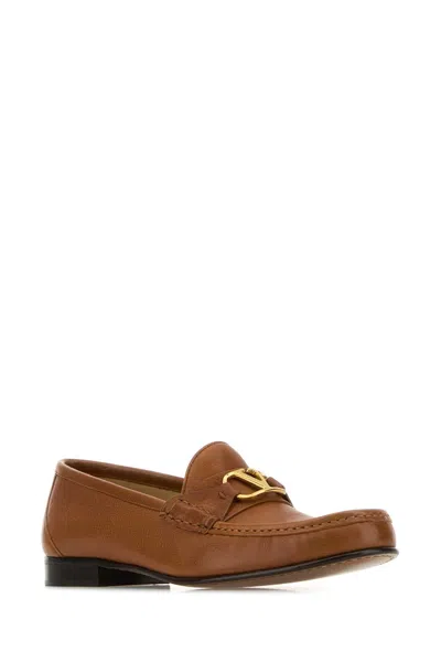 Valentino Vlogo Signature Leather Loafer In Brown