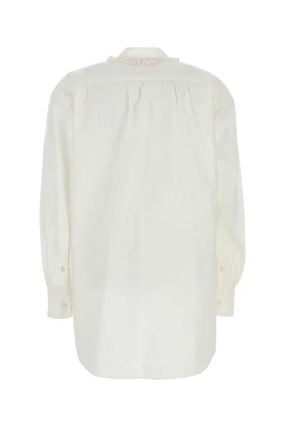 Valentino Garavani White Cotton Blend Blouse
