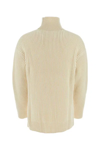 Jil Sander Wool Sweater With Turtleneck And Ribbed Texture