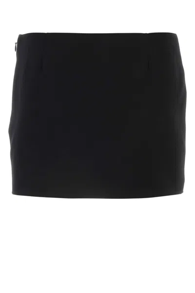 Givenchy Wool Mini Skirt With 4g In Black