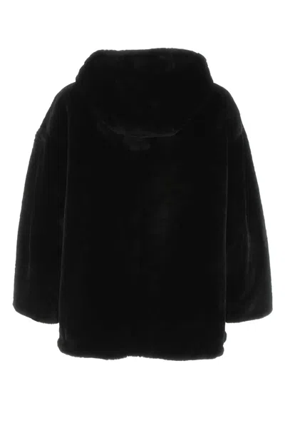 Prada Black Reversible Fur Coat In Black