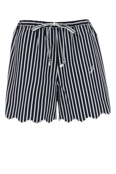 Patou Striped Logo Embroidered Drawstring Bermuda In Brown