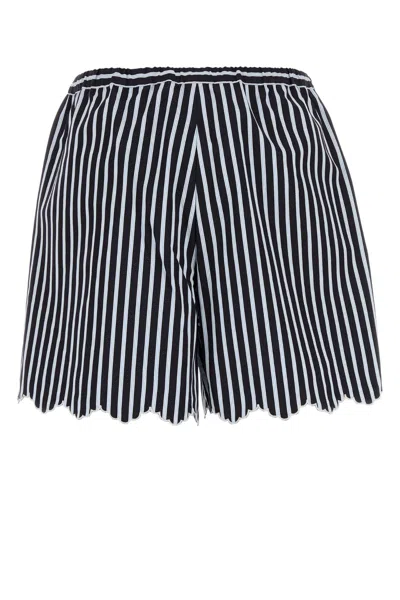 Patou Striped Logo Embroidered Drawstring Bermuda In Brown