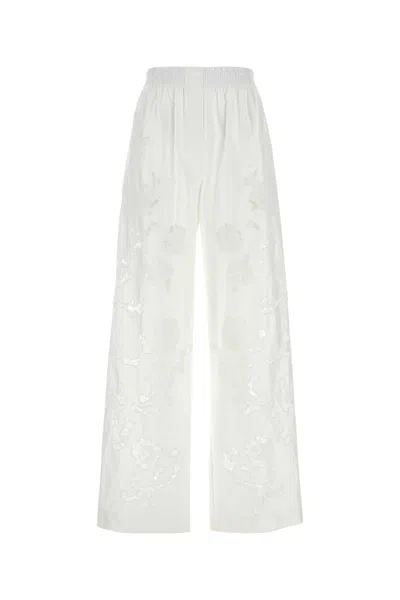 Magda Butrym Women White Poplin Wide-leg Pant