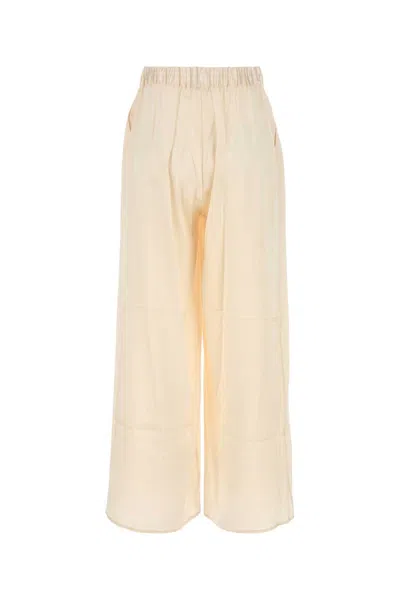 Le Kasha Ivory Silk Wide-leg Pant In White