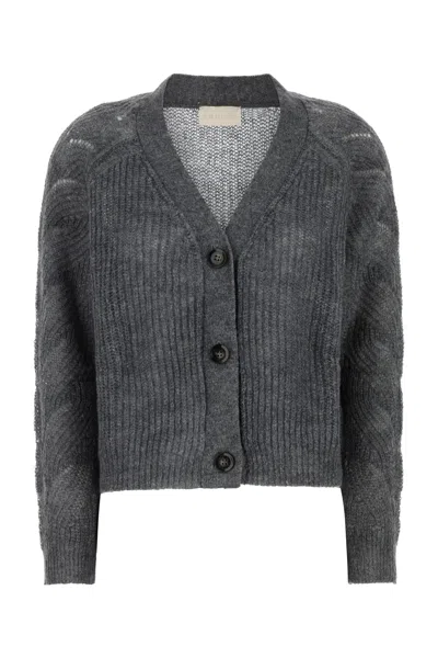 Iblues Button-up Textured Cardigan In Gray