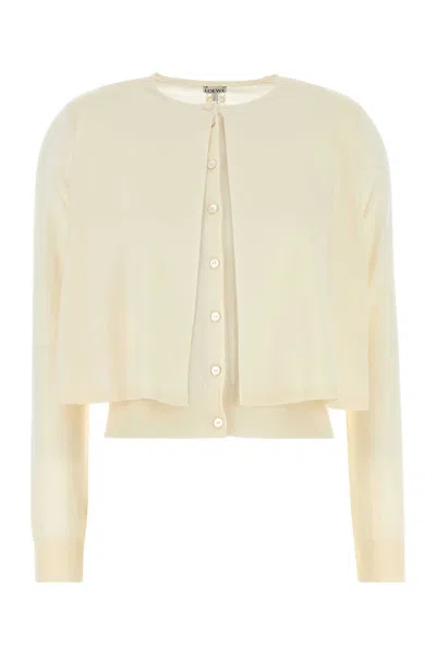 Loewe Double Layer Cardigan In Neutral