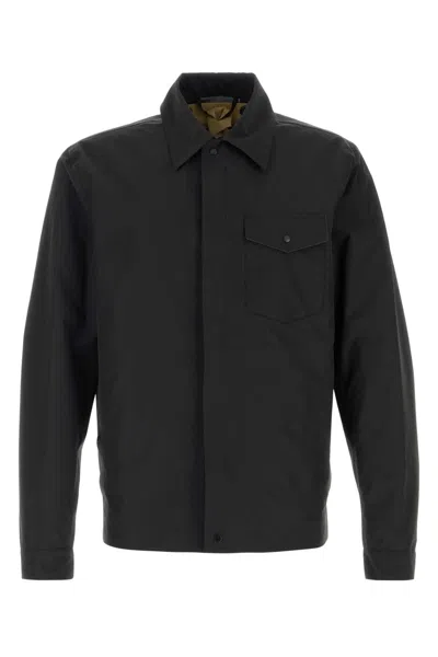 Ten C Black Nylon Blend Bonded Shirt In Gray