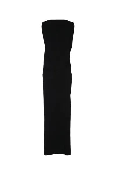 Jacquemus Peplo Draped Jersey Maxi Dress In Black