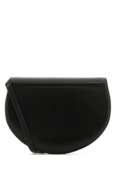 The Row Black Leather Canteen Shoulder Bag