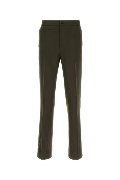 Namacheko Olive Green Wool Pant In Gray