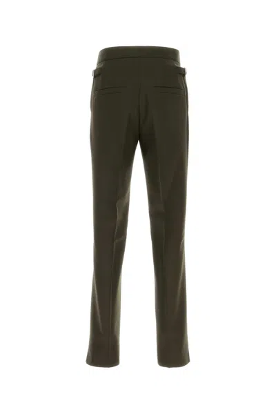 Namacheko Olive Green Wool Pant In Gray