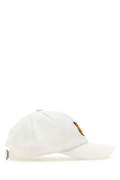 Maison Kitsuné Maison Kitsune White Cotton Baseball Cap In White