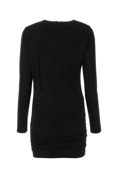 Versace Black Stretch Viscose Mini Dress In Black