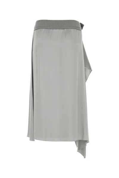 Fendi Grey Satin Skirt