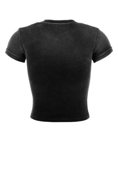 Alexander Wang T T By Alexander Wang Black Stretch Terry Fabric T Shirt