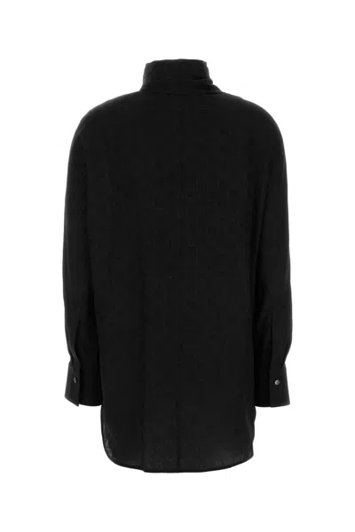 Ferragamo Black Silk Shirt In Black
