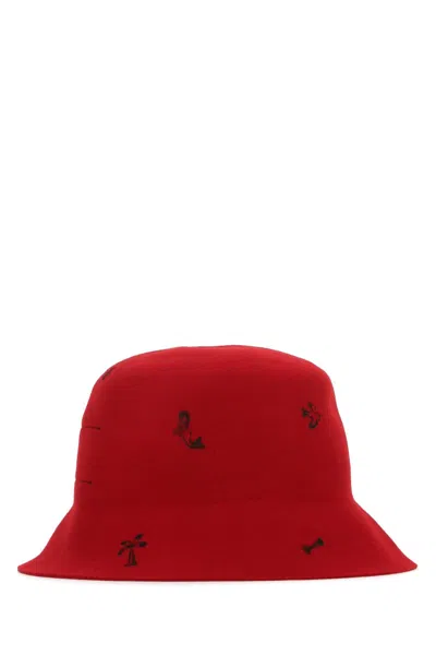 Superduper Red Felt Freya Bucket Hat