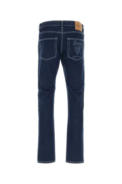 Gucci Denim Jeans With Back Pockets And Belt Loops In Blue