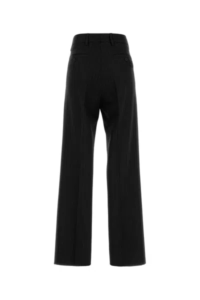 Miu Miu Embroidered Stretch Wool Palazzo Pant
