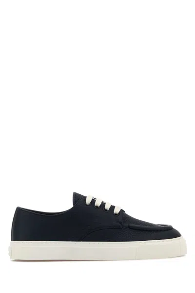 Prada Sneakers Navy Blue In Cotton Canvas In Black