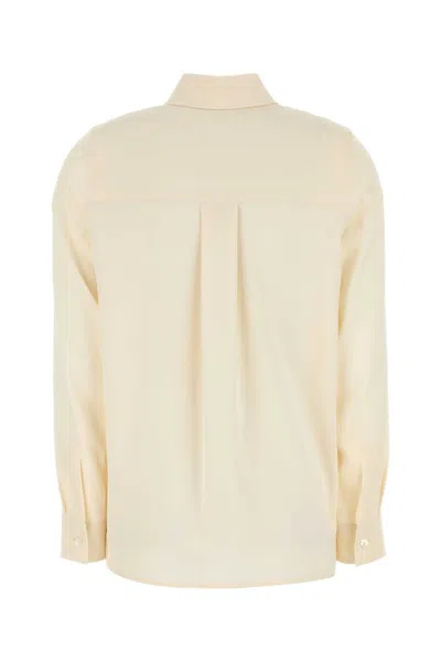 Max Mara Cream Stretch Silk Avion Shirt