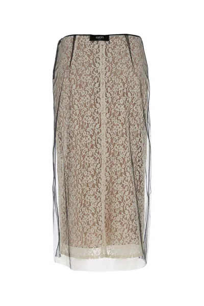 Fendi Black Lace Skirt