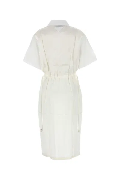 Prada White Poplin Shirt Dress